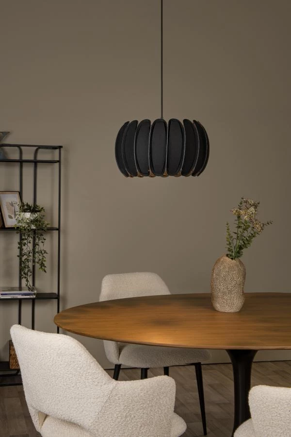 Lucide SPENCER - Pendant light - Ø 40 cm - 1xE27 - Black - atmosphere 1